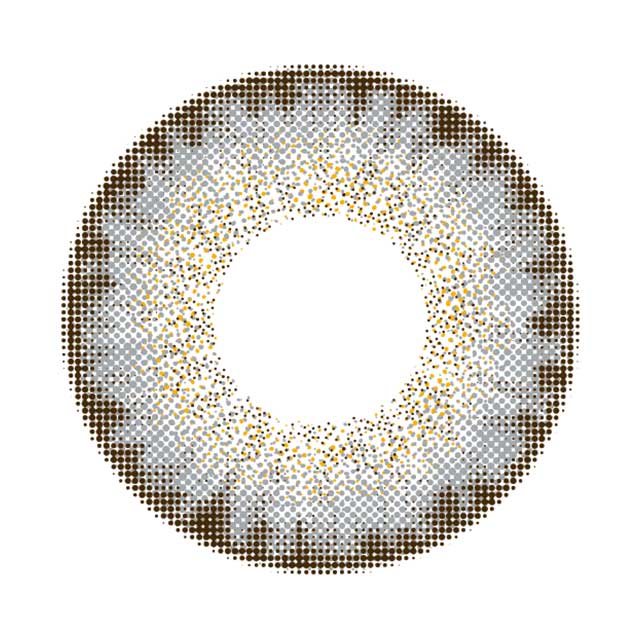 カラーズワンマンス ハーフグレーの装着画像・レンズ画像・パッケージ箱画像レポ